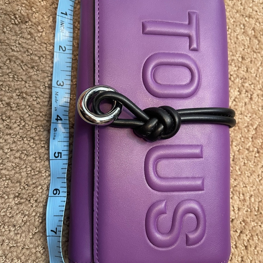 Tous Purple Leather Knot-Accent Wallet Clutch - Picture 5 of 6